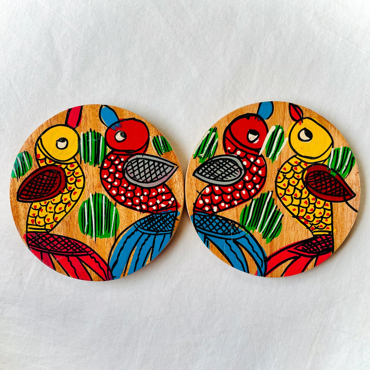 Pakhi - Round Wooden Coasters