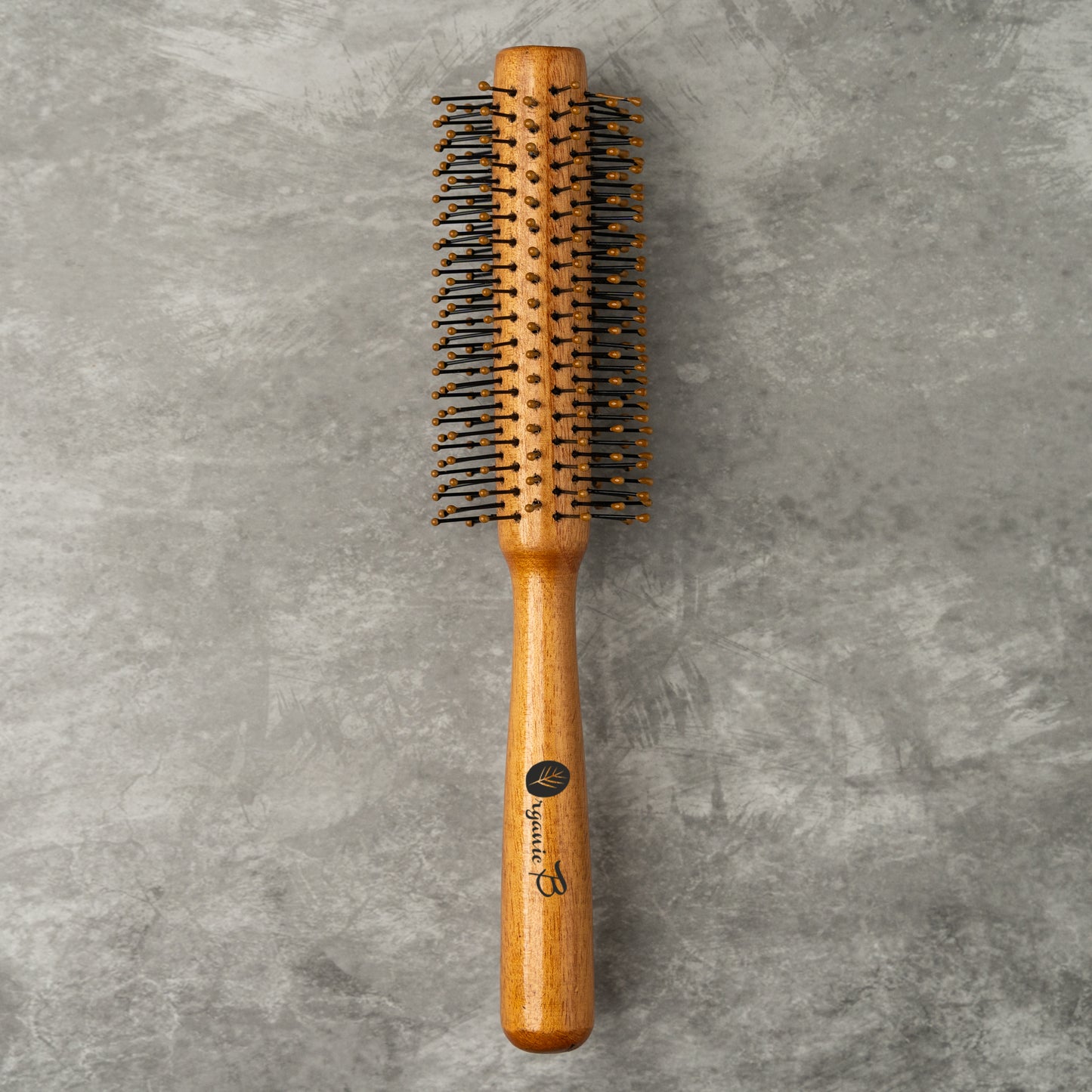Organic B Wooden Roller Brush with Nylon droplet Bristles