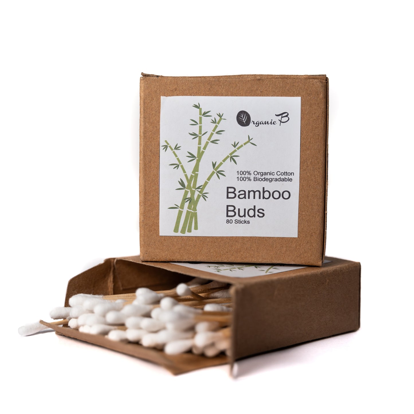 Bamboo Cotton Ear Swabs / Q-Tips (80 PCS)