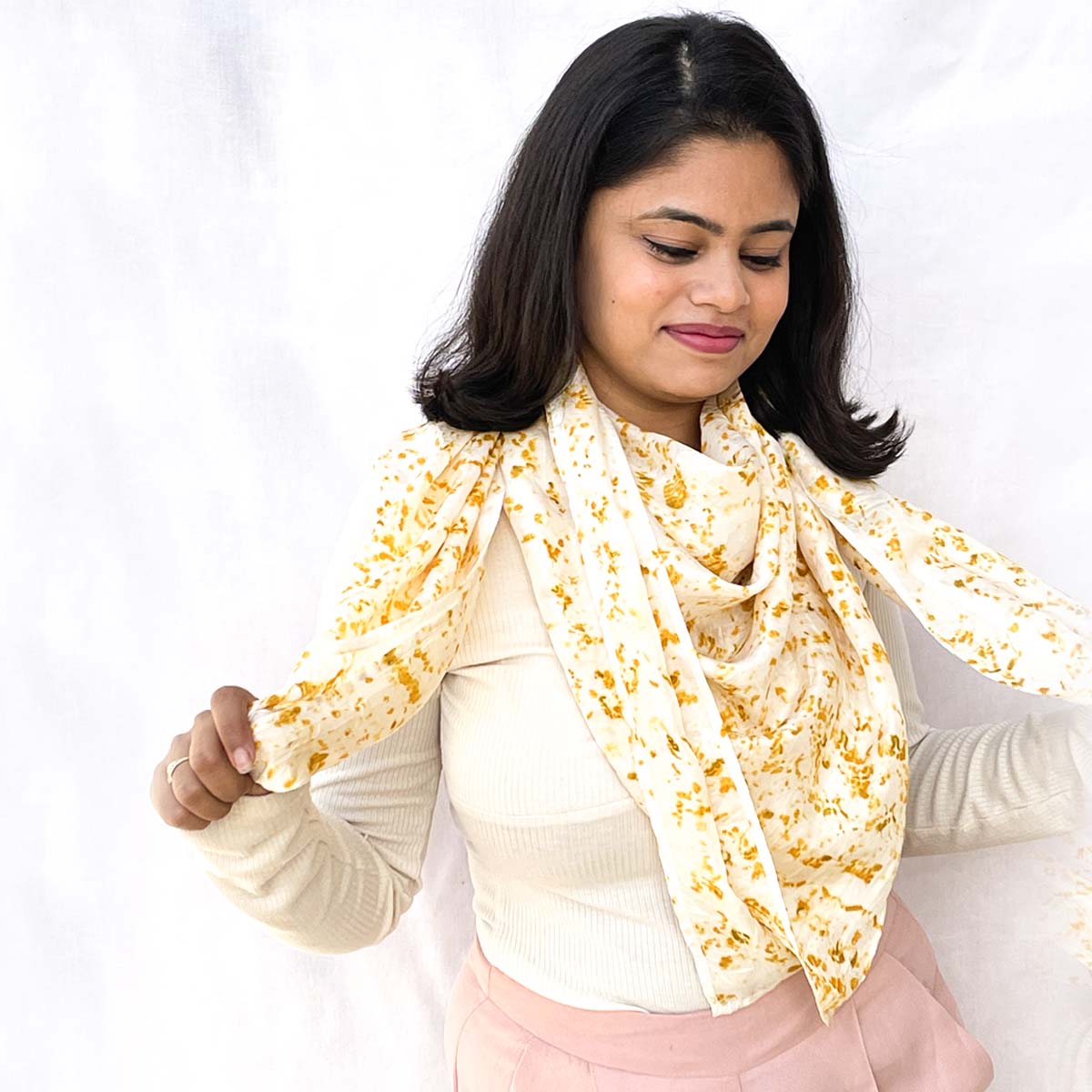 Popcorn Silk Square Scarf