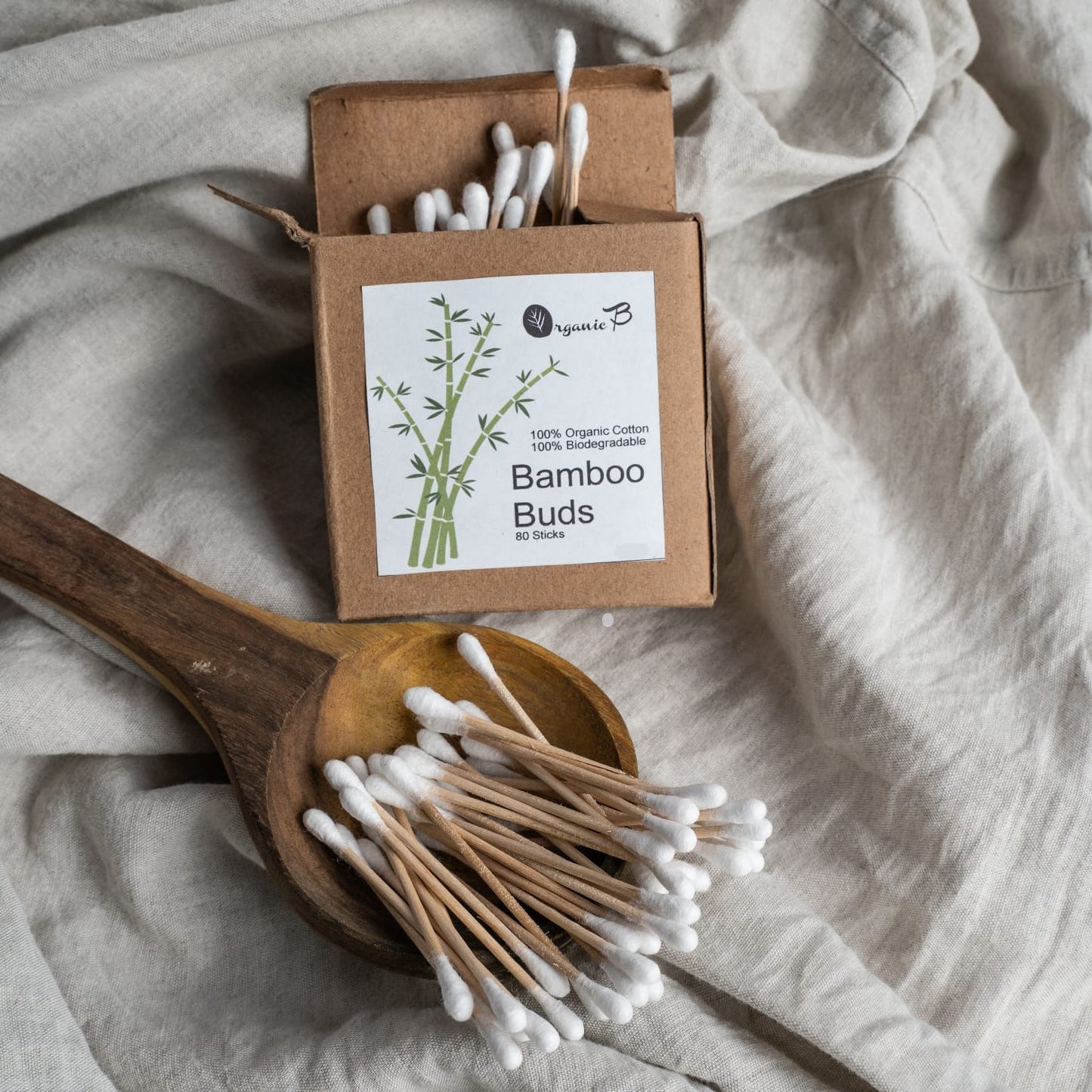 Bamboo Cotton Ear Swabs / Q-Tips (80 PCS)