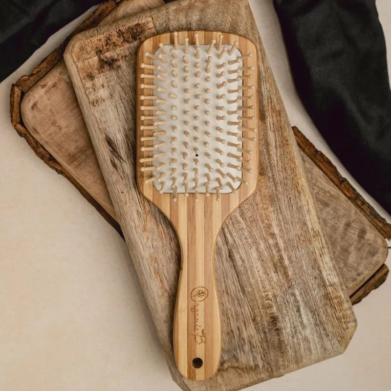 Organic B’s Wooden Bristle Paddle Brush | Bamboo Hair Brush