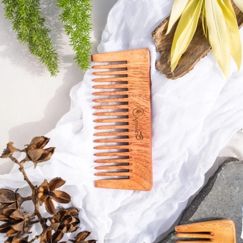 Organic B Wide Teeth Natural Neem Wood Comb