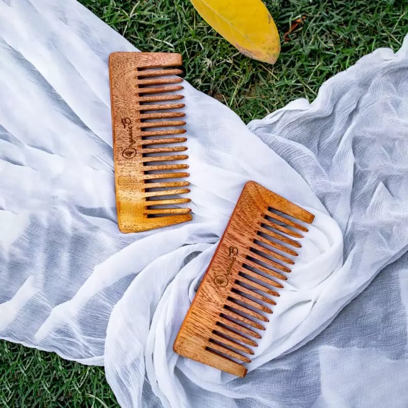 Organic B Wide Teeth Natural Neem Wood Comb
