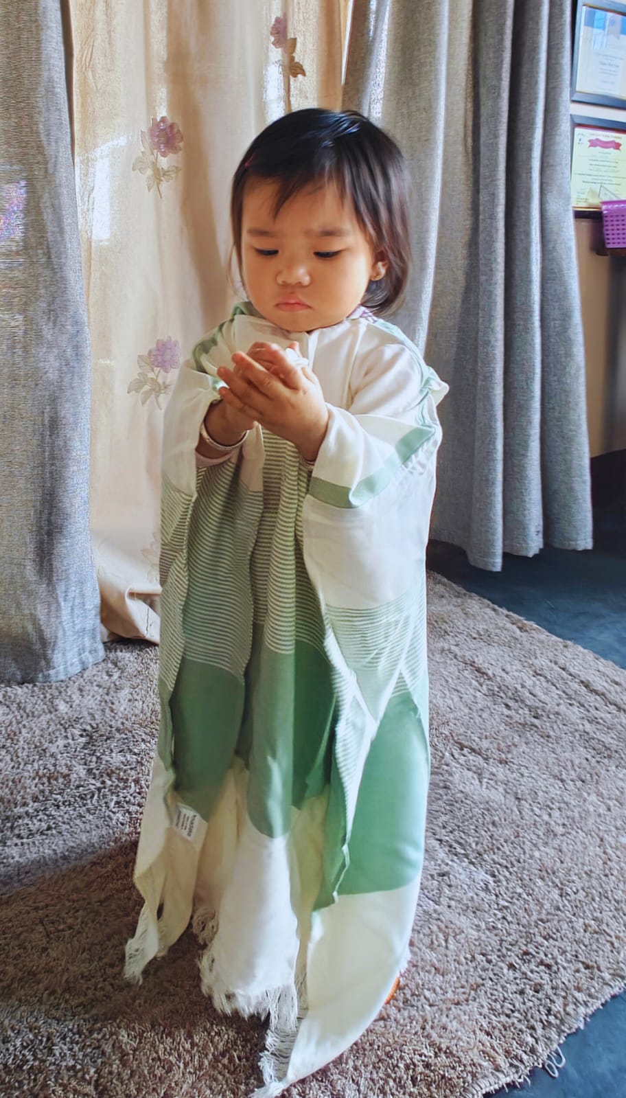 Thin Bamboo Baby Poncho - Malabar Green