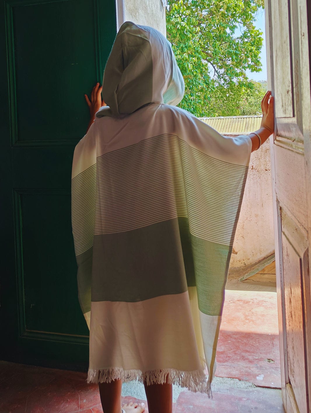 Thin Bamboo Baby Poncho - Malabar Green