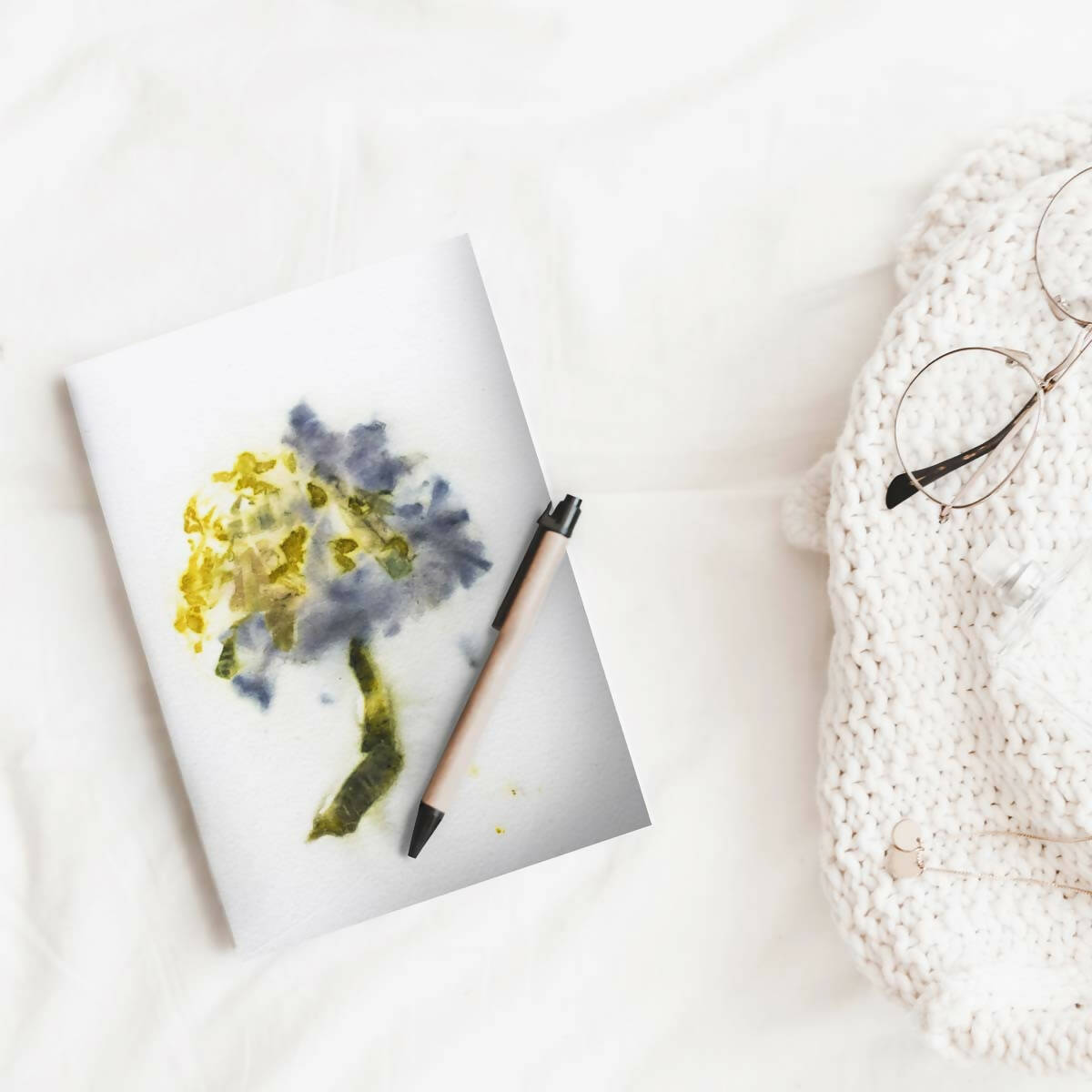 Eco-printed Handmade Journal - Umbrella Print