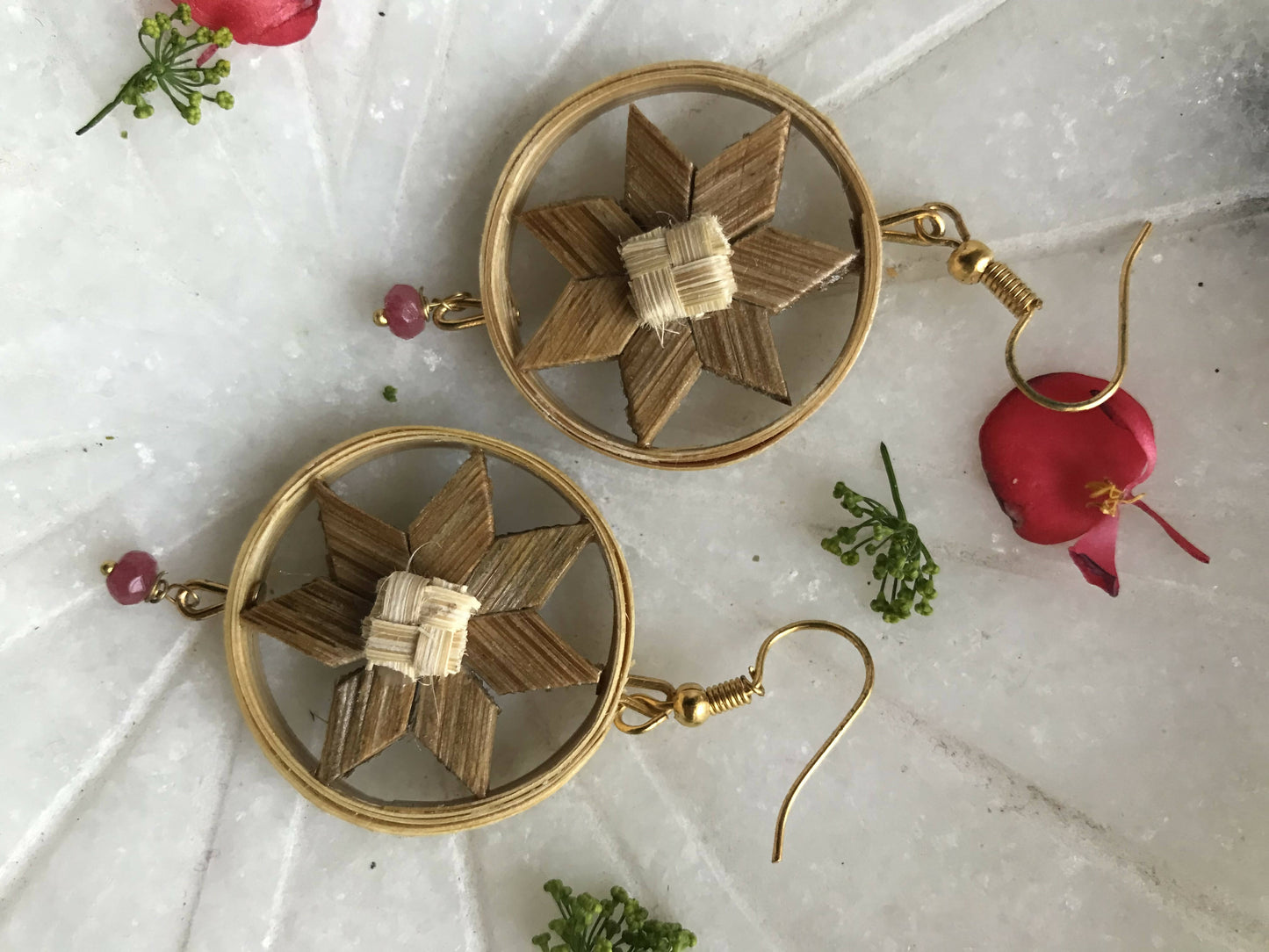 Bamboo Star Flower Earrings
