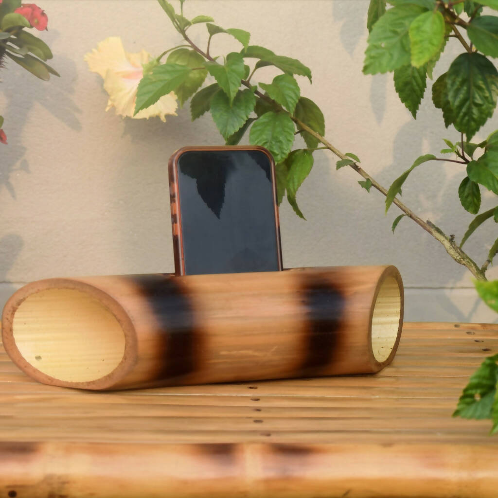 BAMBOO AMPLIFIER CUM MOBILE HOLDER