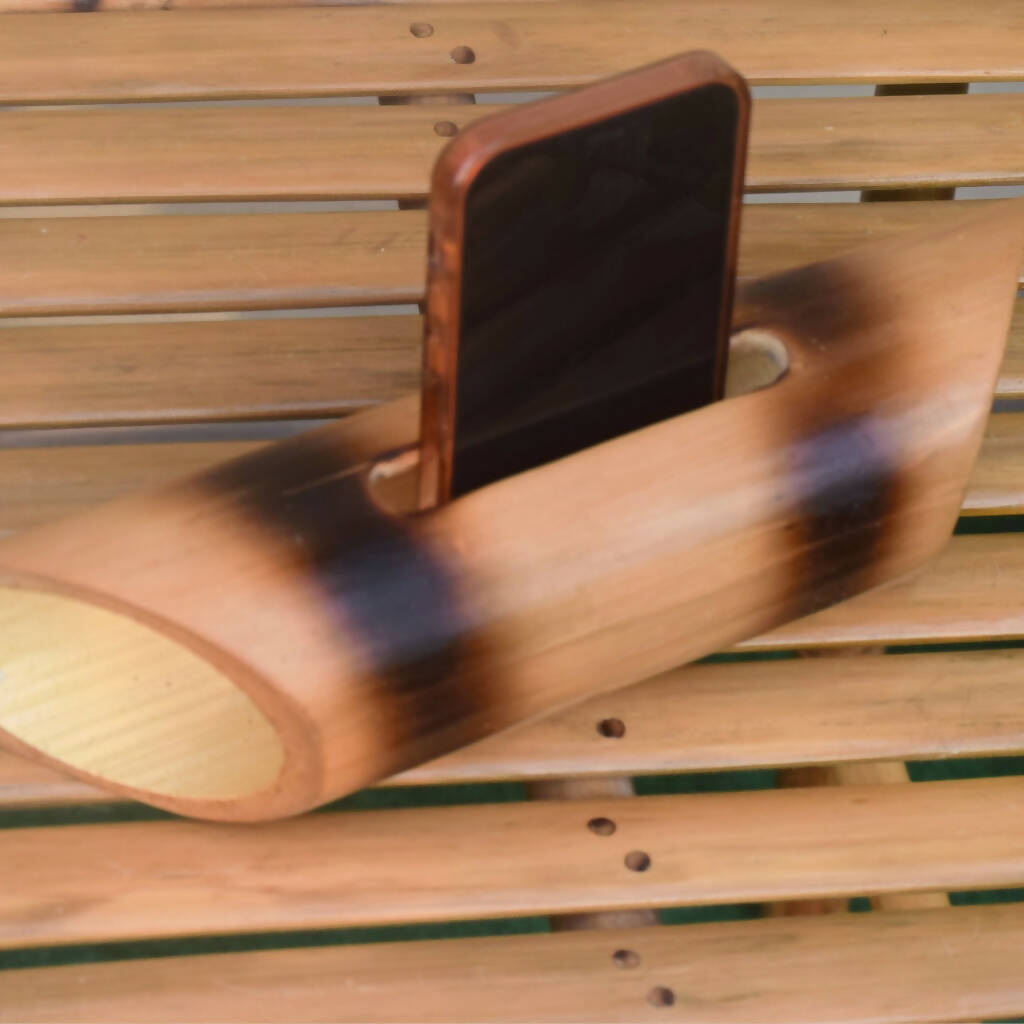 BAMBOO AMPLIFIER CUM MOBILE HOLDER