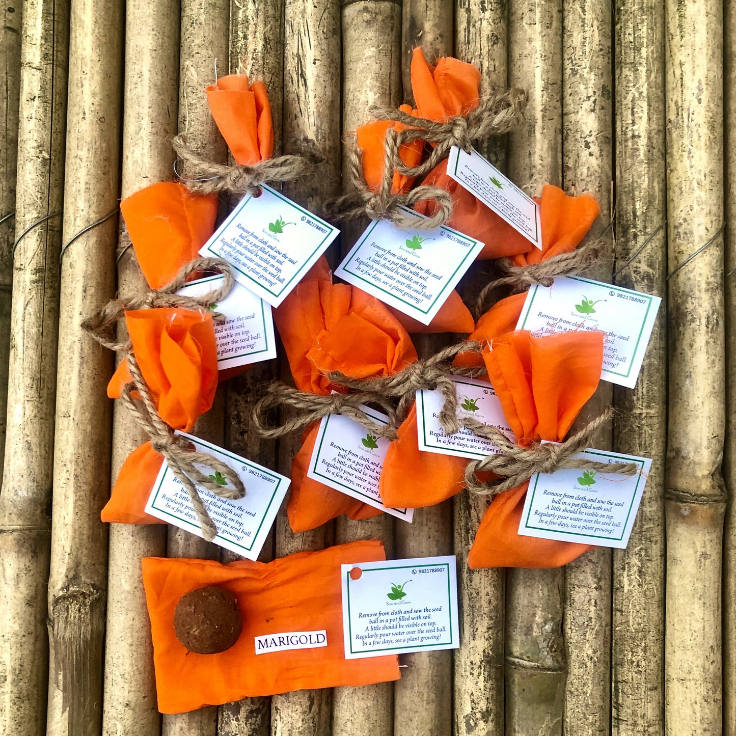 10 Plantable Seed Balls with Marigold Seeds