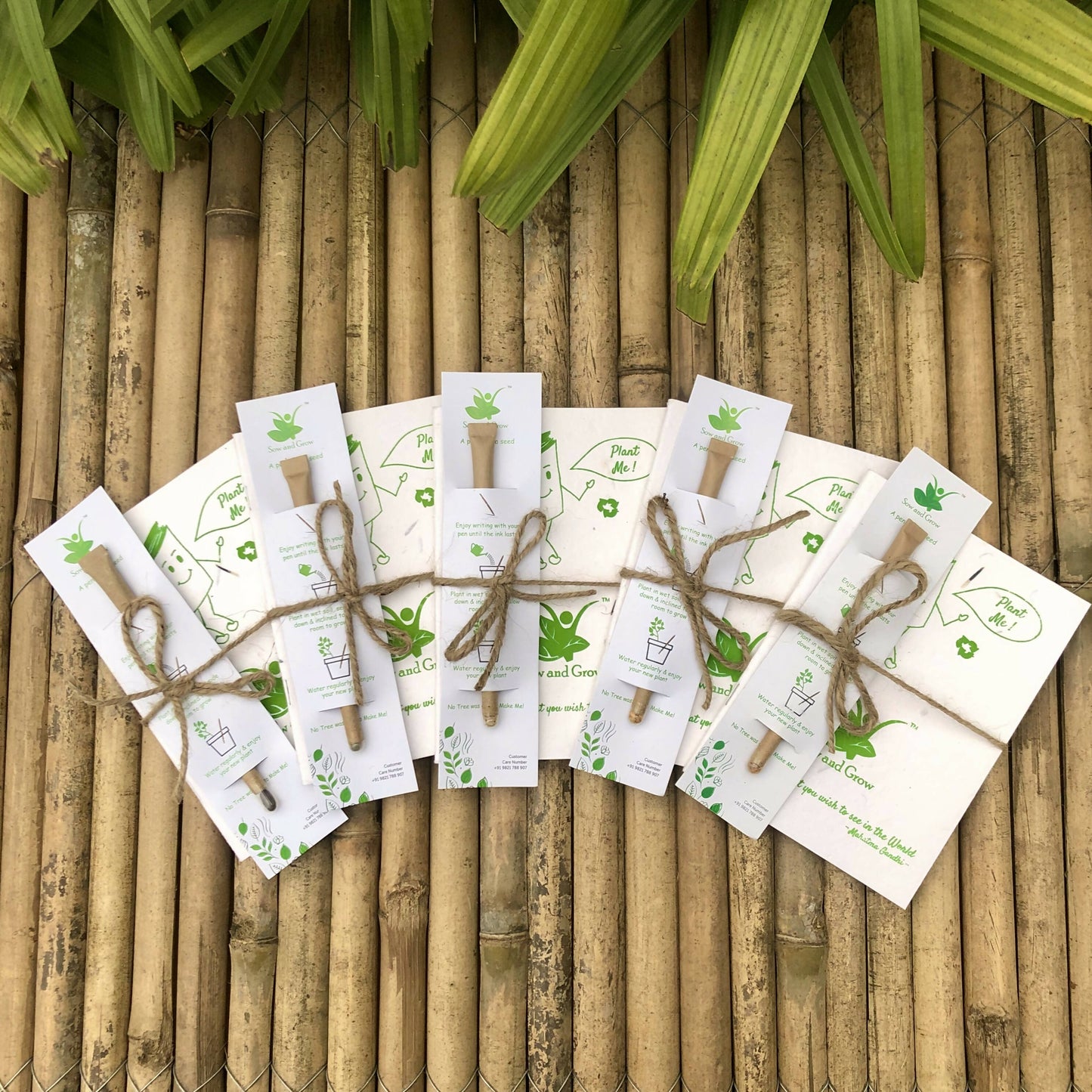 Eco-Friendly Plantable Diary and Seed Paper Pen Combo (Pack of 5)