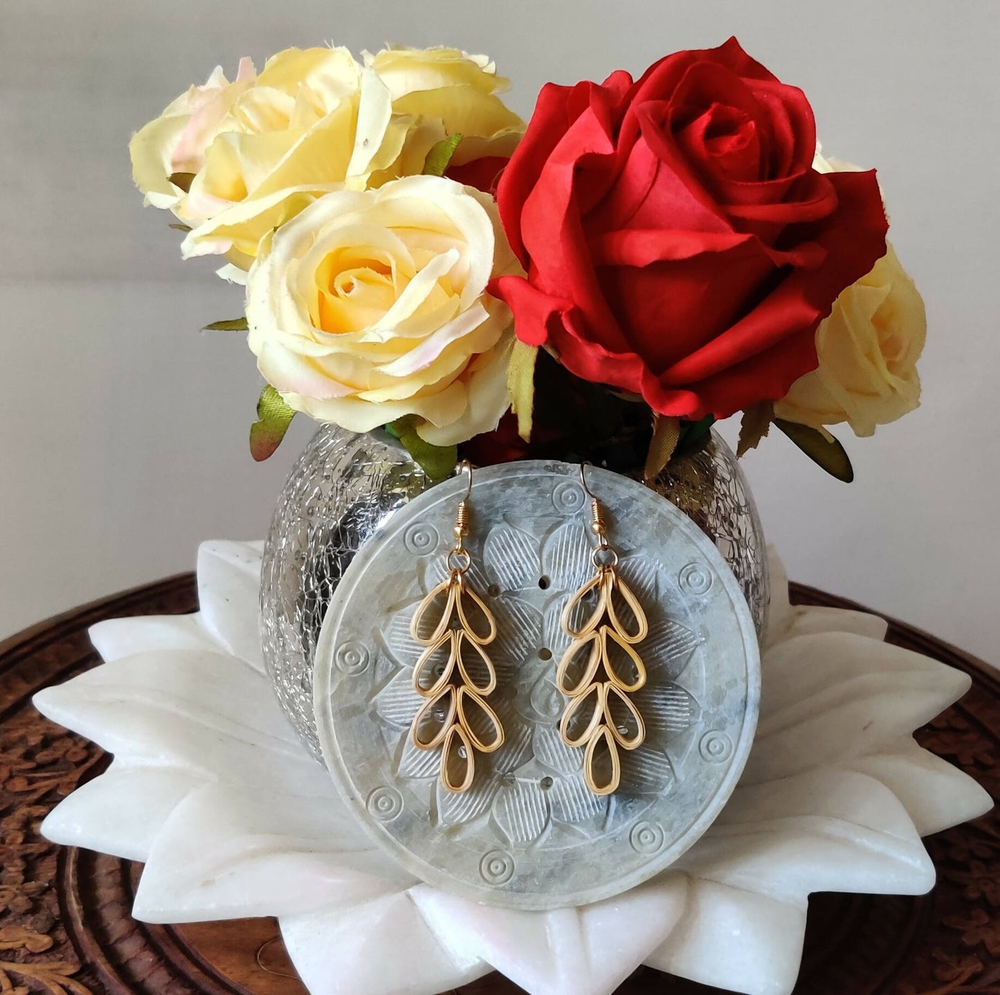 Bamboo Grape Earrings
