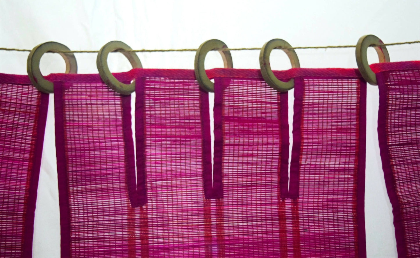 3 PANEL BAMBOO CURTAINS PINK