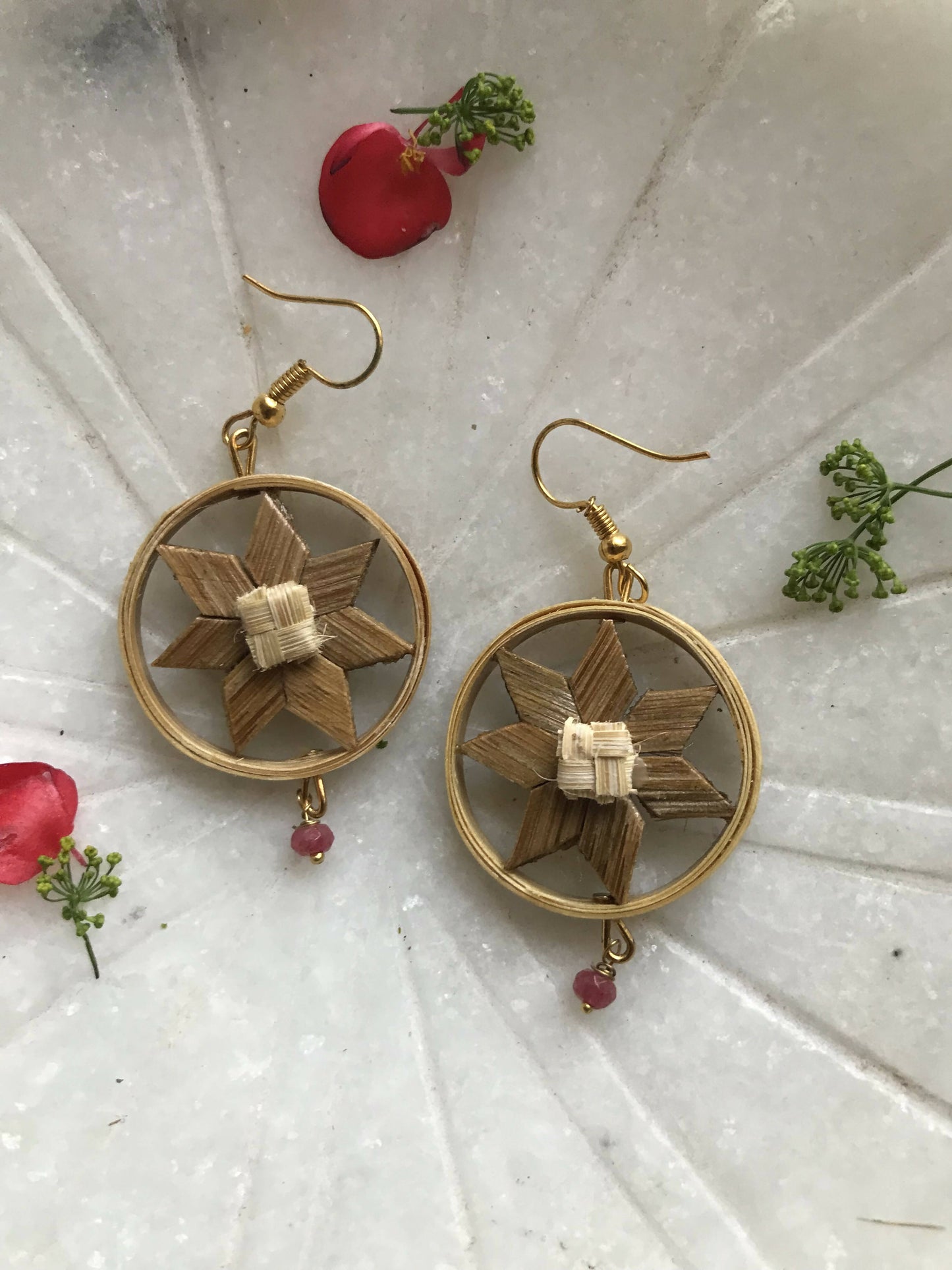 Bamboo Star Flower Earrings