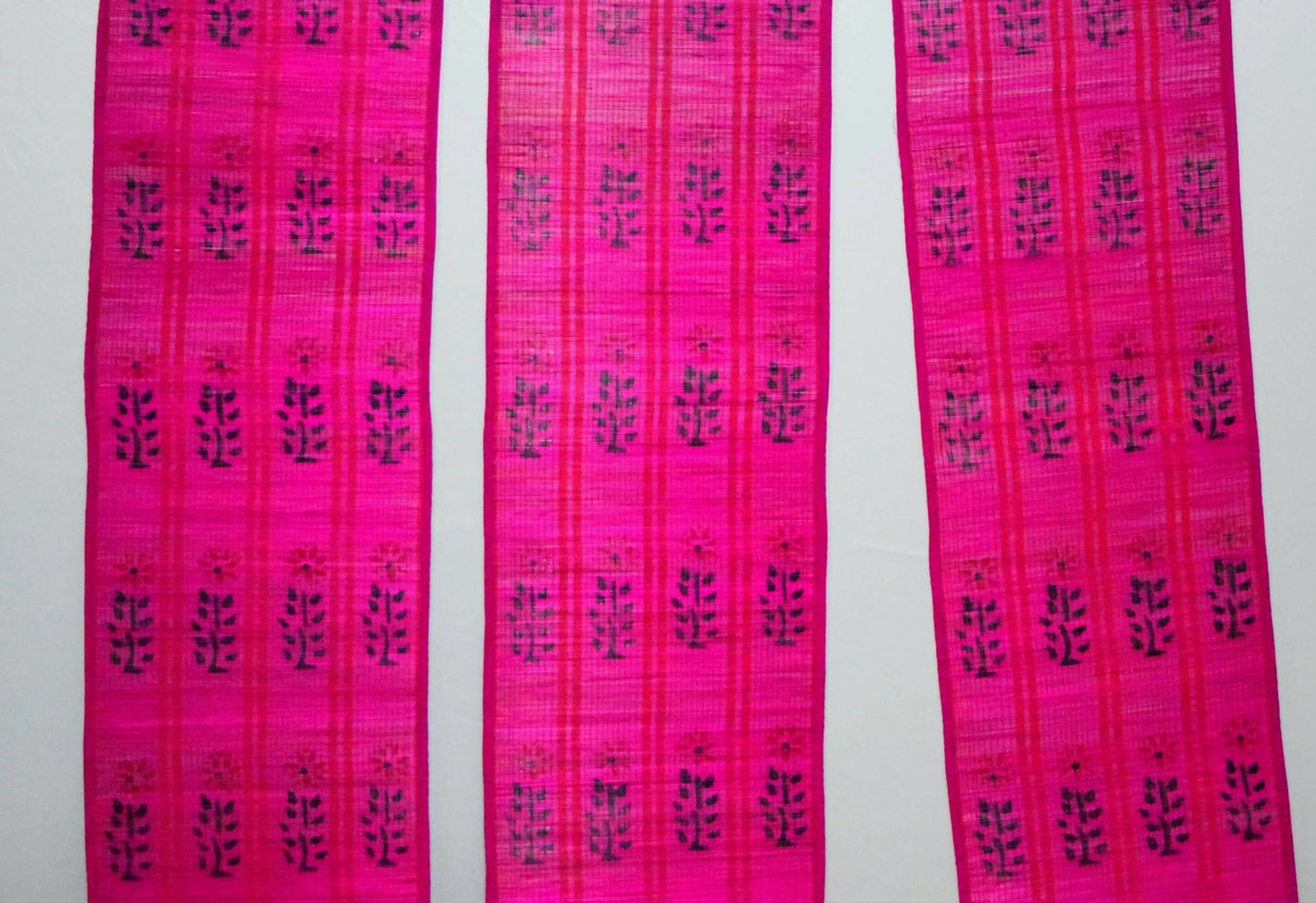 3 PANEL BAMBOO CURTAINS PINK