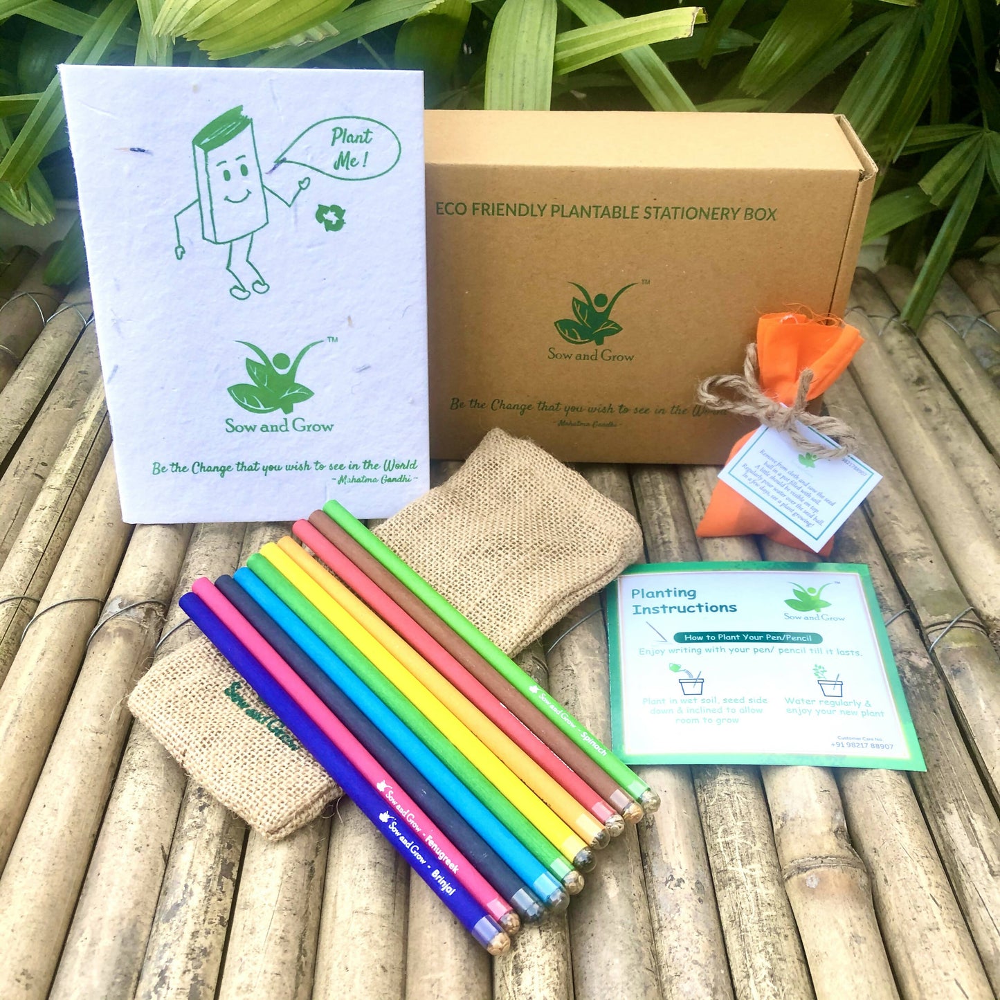 Brown Box Collection: 10 Seed Pencils + 1 Seed Diary + 1 Seed ball