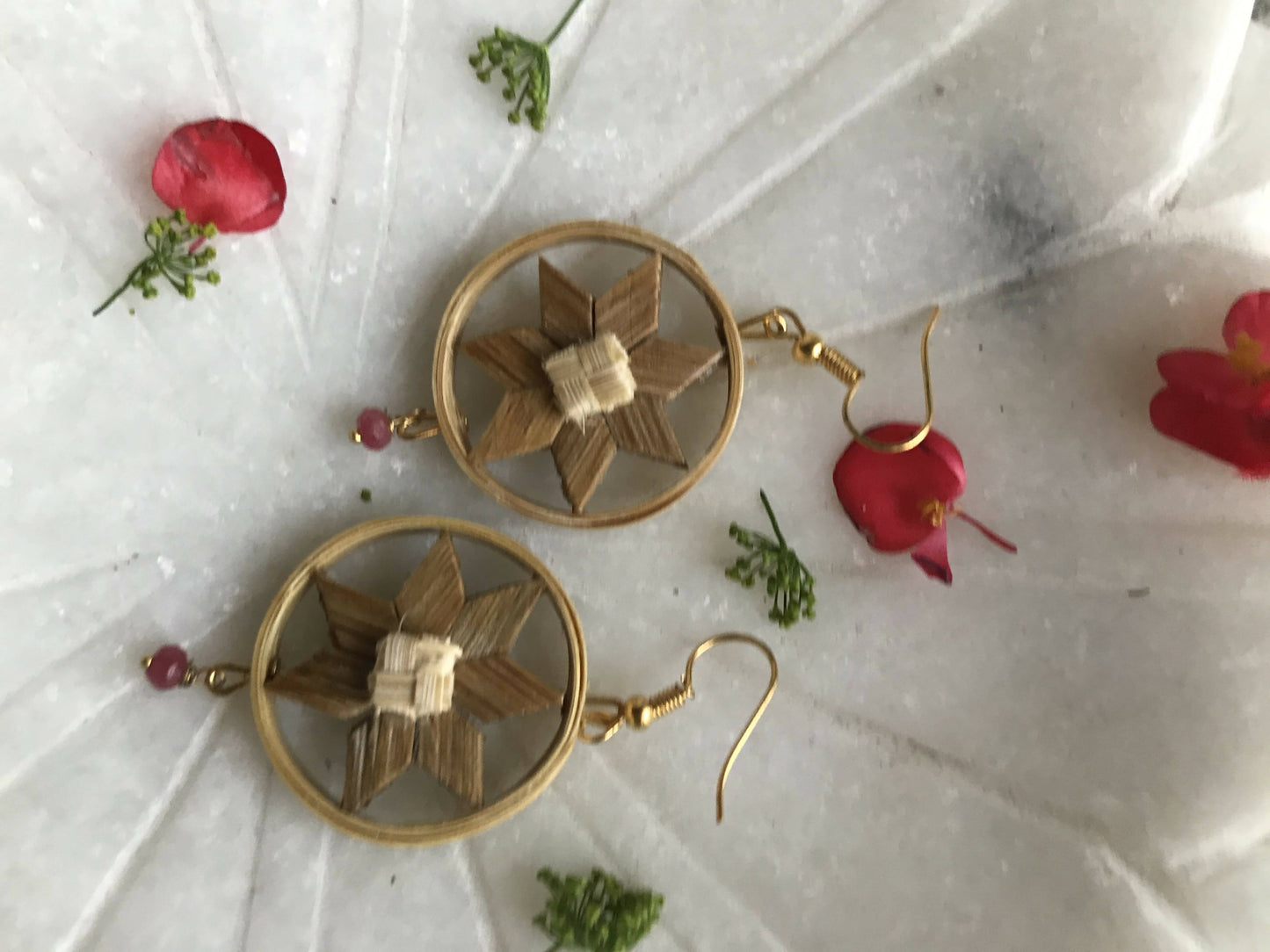 Bamboo Star Flower Earrings