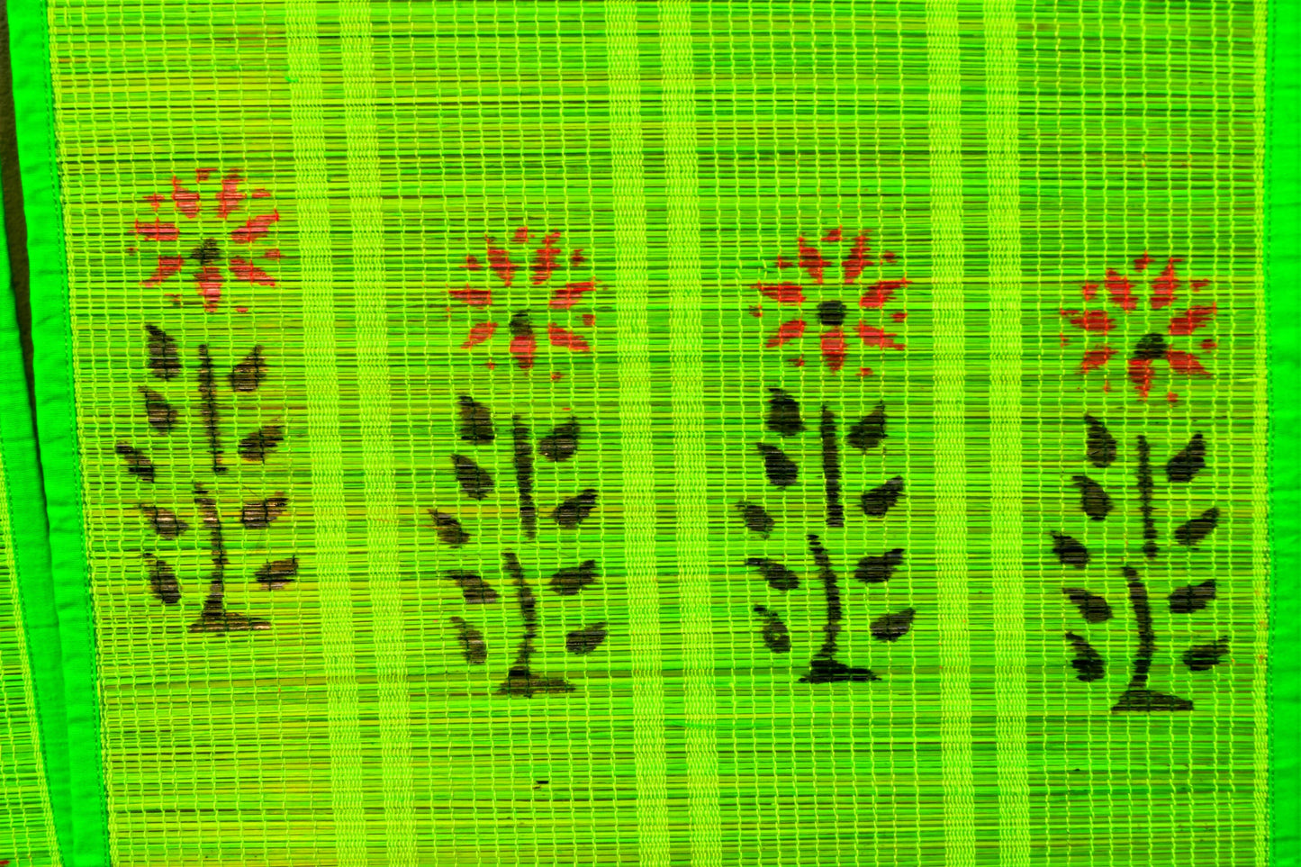 3 PANEL BAMBOO CURTAINS GREEN