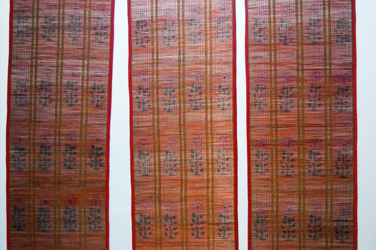 3 PANEL BAMBOO CURTAINS MAROON