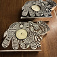 Handcrafted Wooden Diya - Elephant design (Set of 2)