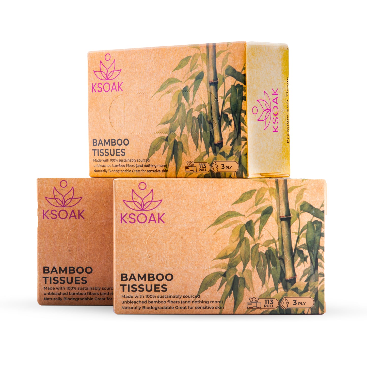 Bamboo Facial Tissue (Pack of 3)