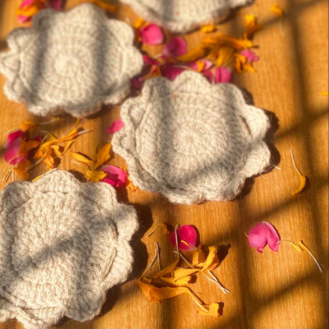 Crocheted Coasters ~ Pure Himalayan Wool