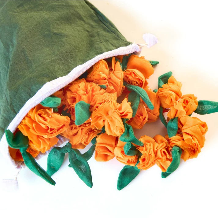Upcycled Genda/Marigold Cloth Flower Garland String