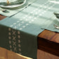 Mint Green Table Runner - Meethu | Block Printed | Pure Hemp