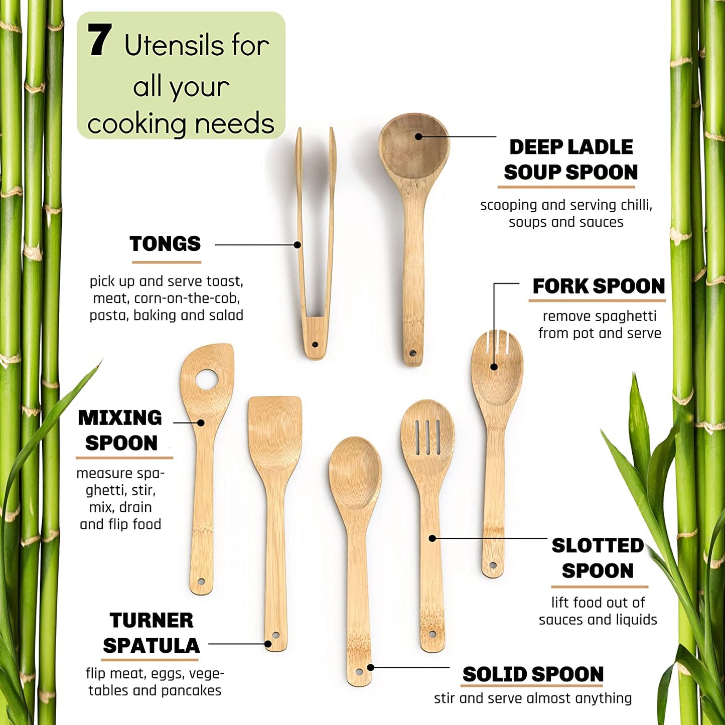 Bamboo Kitchen Spatula Set