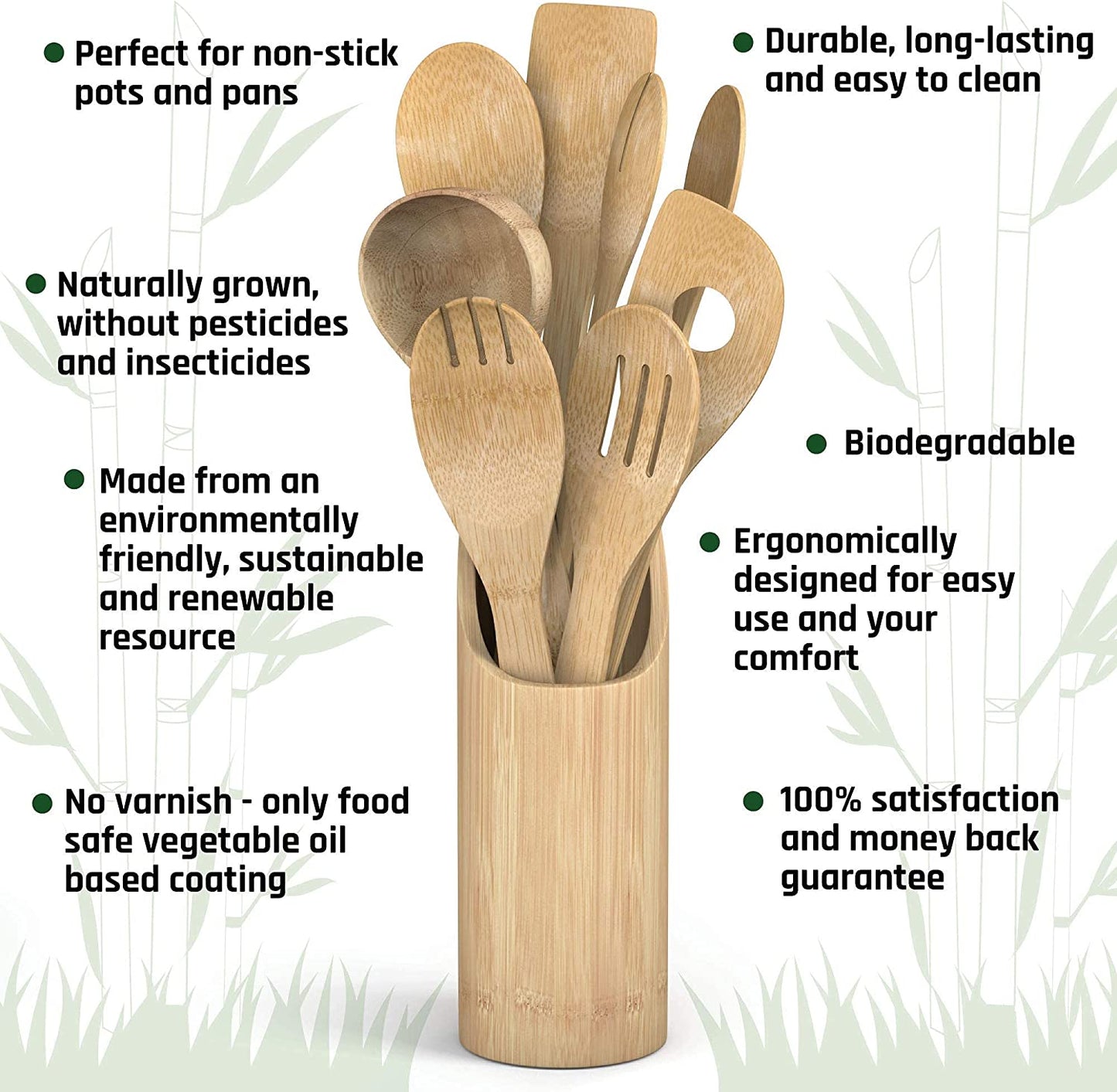 Bamboo Kitchen Spatula Set