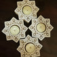 Handcrafted Wooden Diya - Star Design (Set of 2)