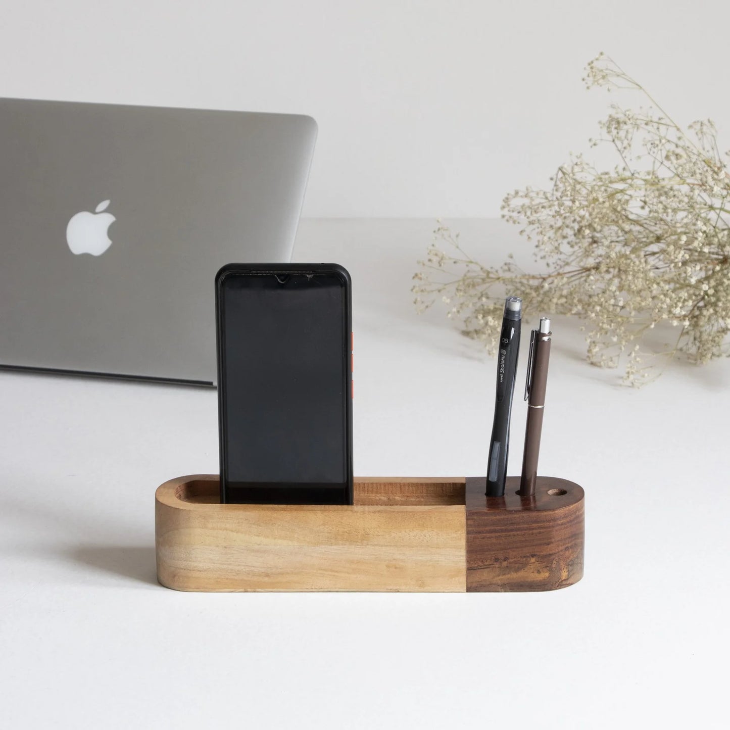 Ashvath Solid Wood Pen Stand, Mobile Holder, Card Holder