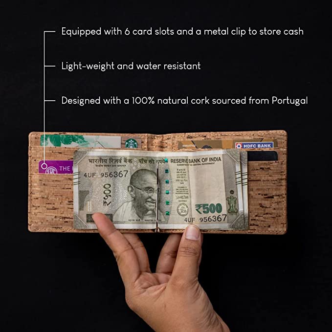 Ravine Wallet - Vegan Money Clip Cork Leather Wallet