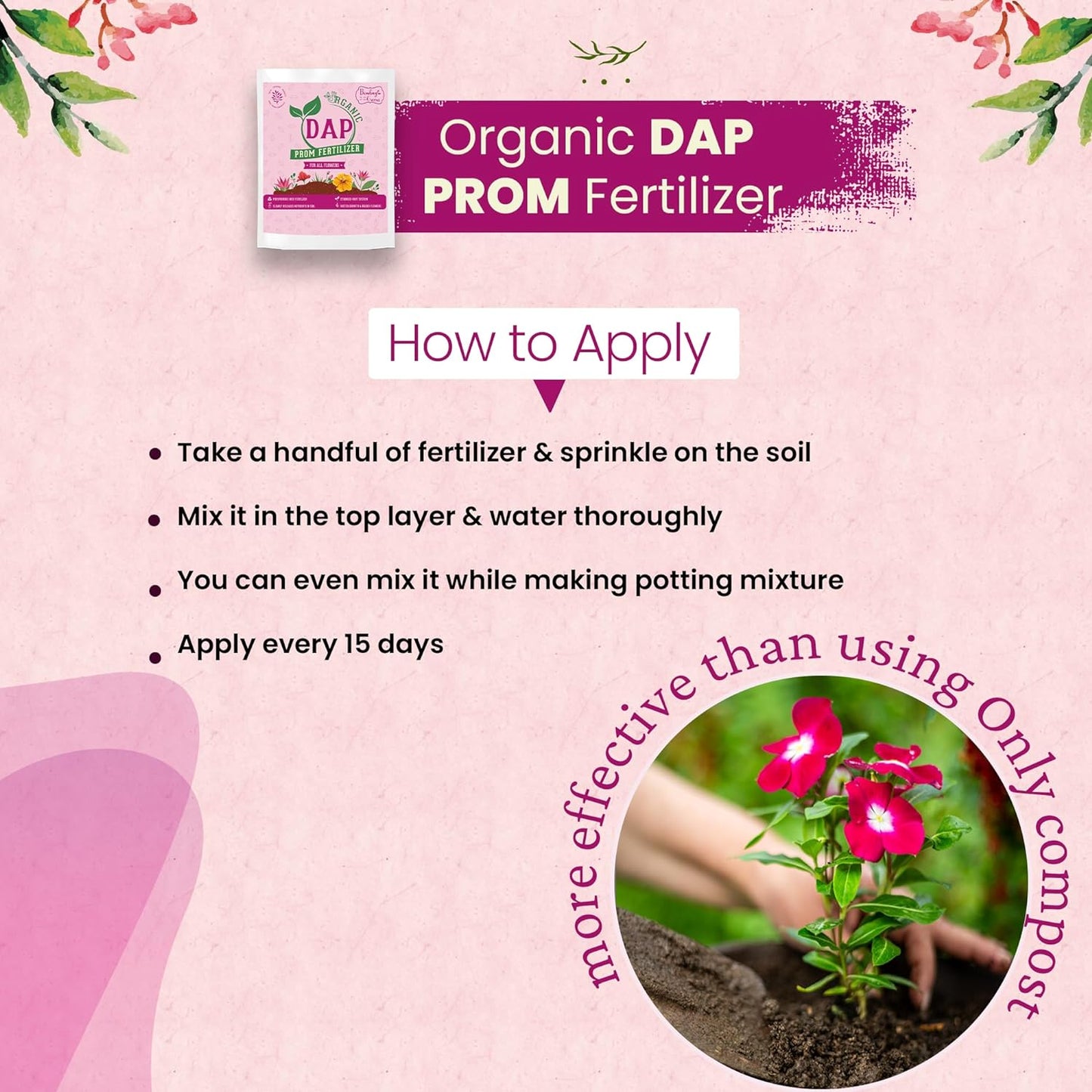 Organic DAP PROM Fertilizer for Roses & Flowers - 900 Grams