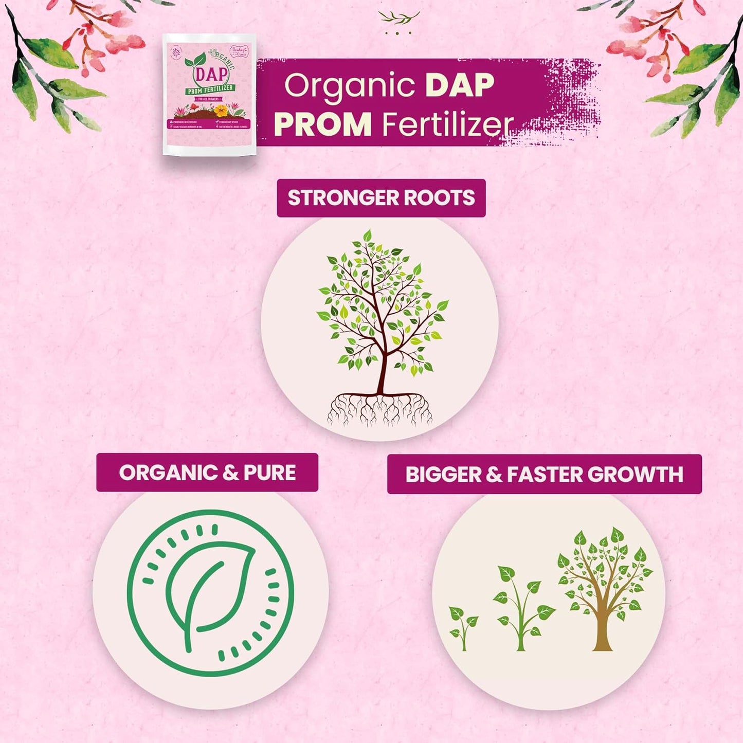 Organic DAP PROM Fertilizer for Roses & Flowers - 900 Grams