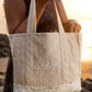 Eco Tote Printed Bag | Beige & White