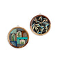 Abha Wall Plates Decor Hanging for Home | Hand Painted Solid Wood Round Plates | Set of 2