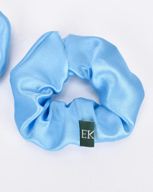 Upcycled Satin Scrunchies (Set of 2) | Blue