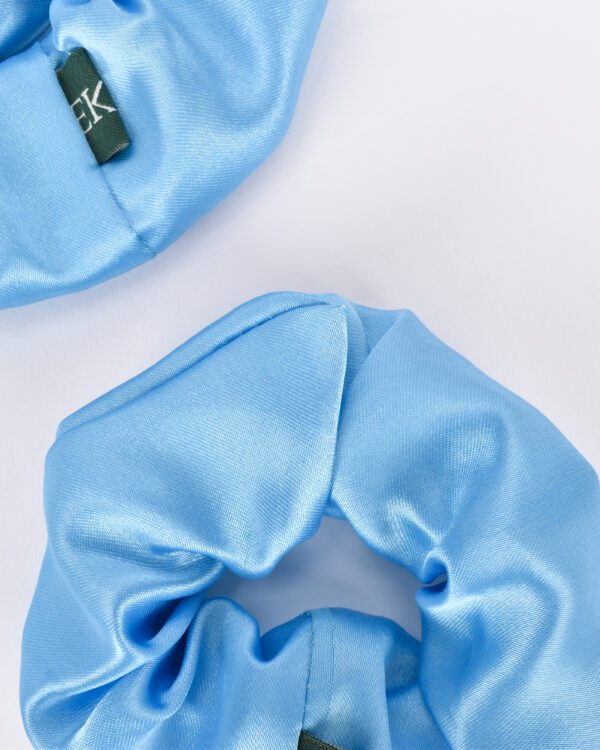 Upcycled Satin Scrunchies (Set of 2) | Blue