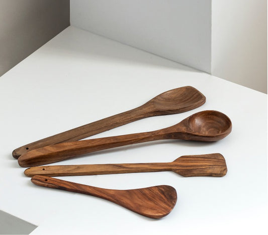 Set of 4 Kitchen Non-stick spatula in Sheesham Wood