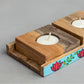 Marvy melodies Mango Wood T-Light Candle holder (3 Nos) with Stand