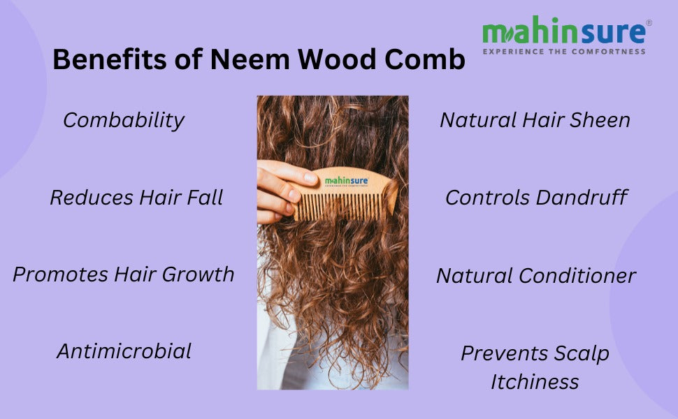 Neem Wood Comb - Wide Tooth (Pack of 2)