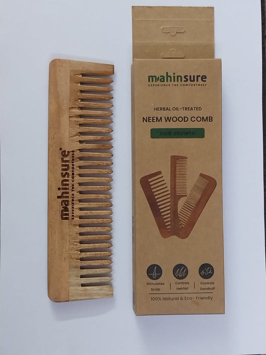 Neem Wood Comb - Wide Tooth (Pack of 2)