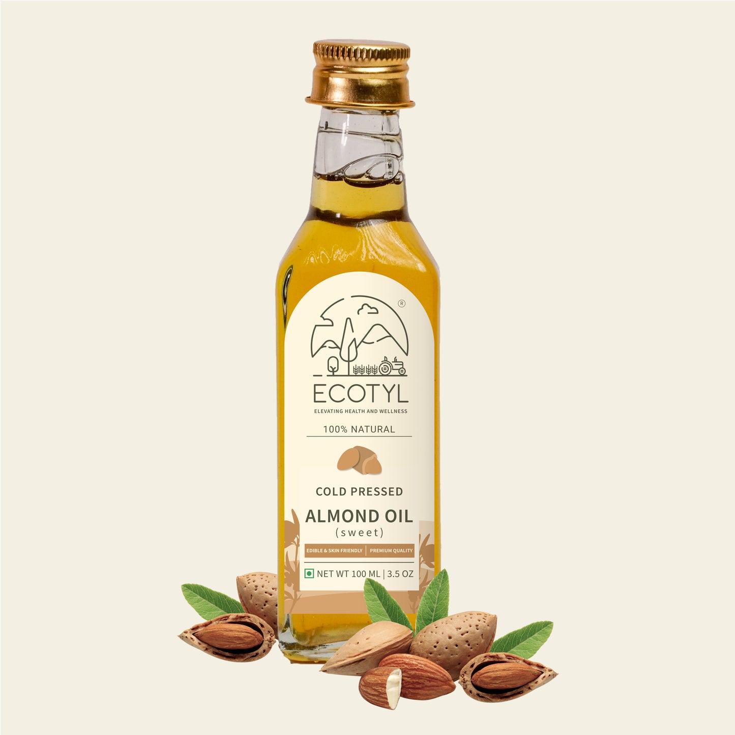 Cold Pressed Almond Oil - Sweet | For Haircare & Skincare | 100ml