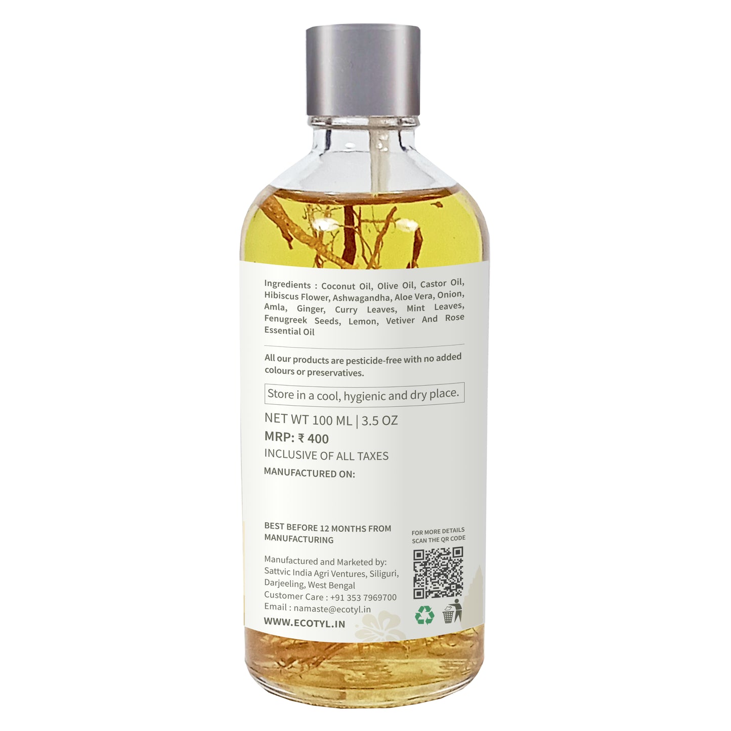 Ayurvedic Hair Oil | For Hair Fall Control & Hair Growth | 100ml