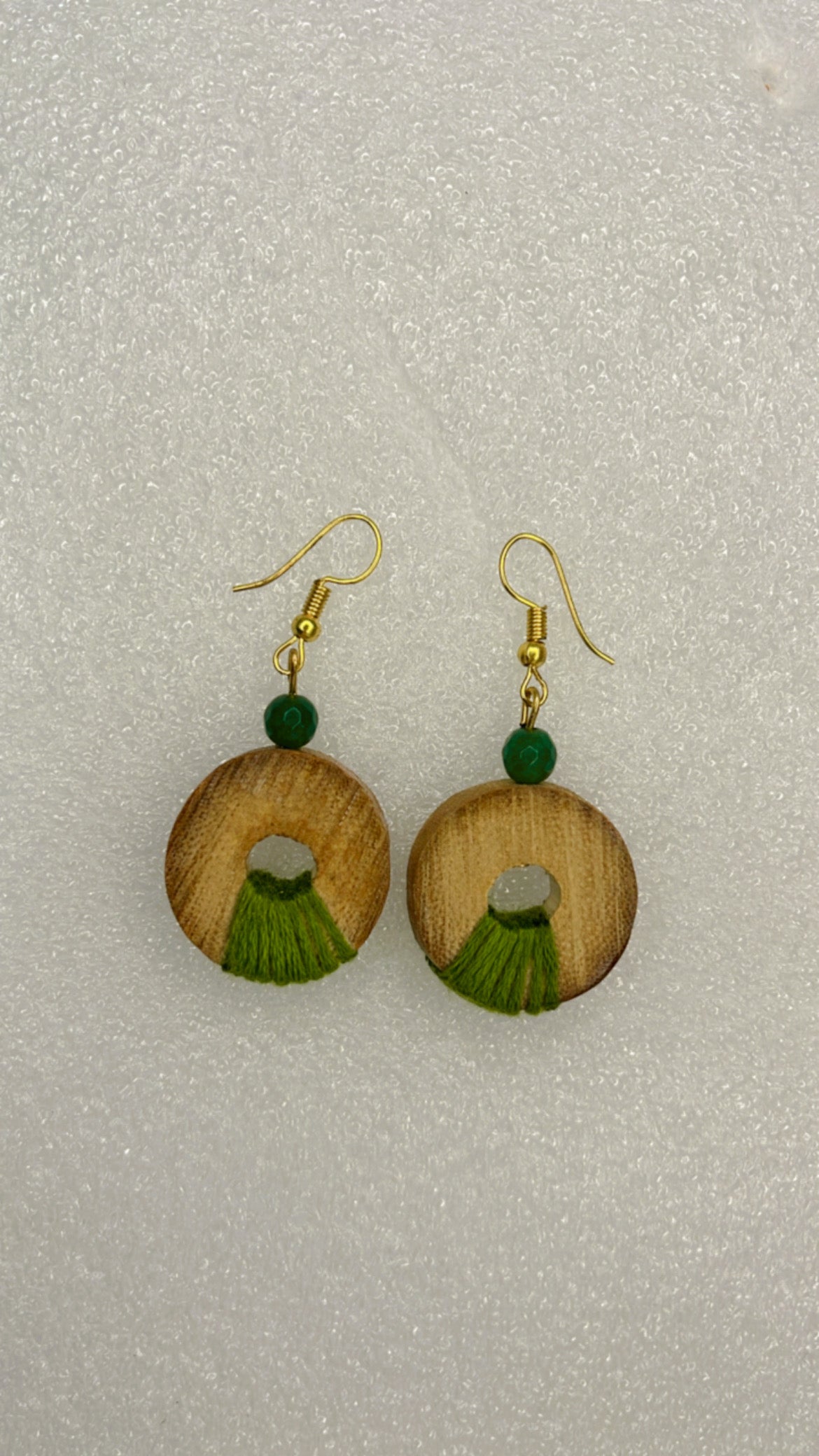 Handcrafted Bamboo Circle Thread Earrings