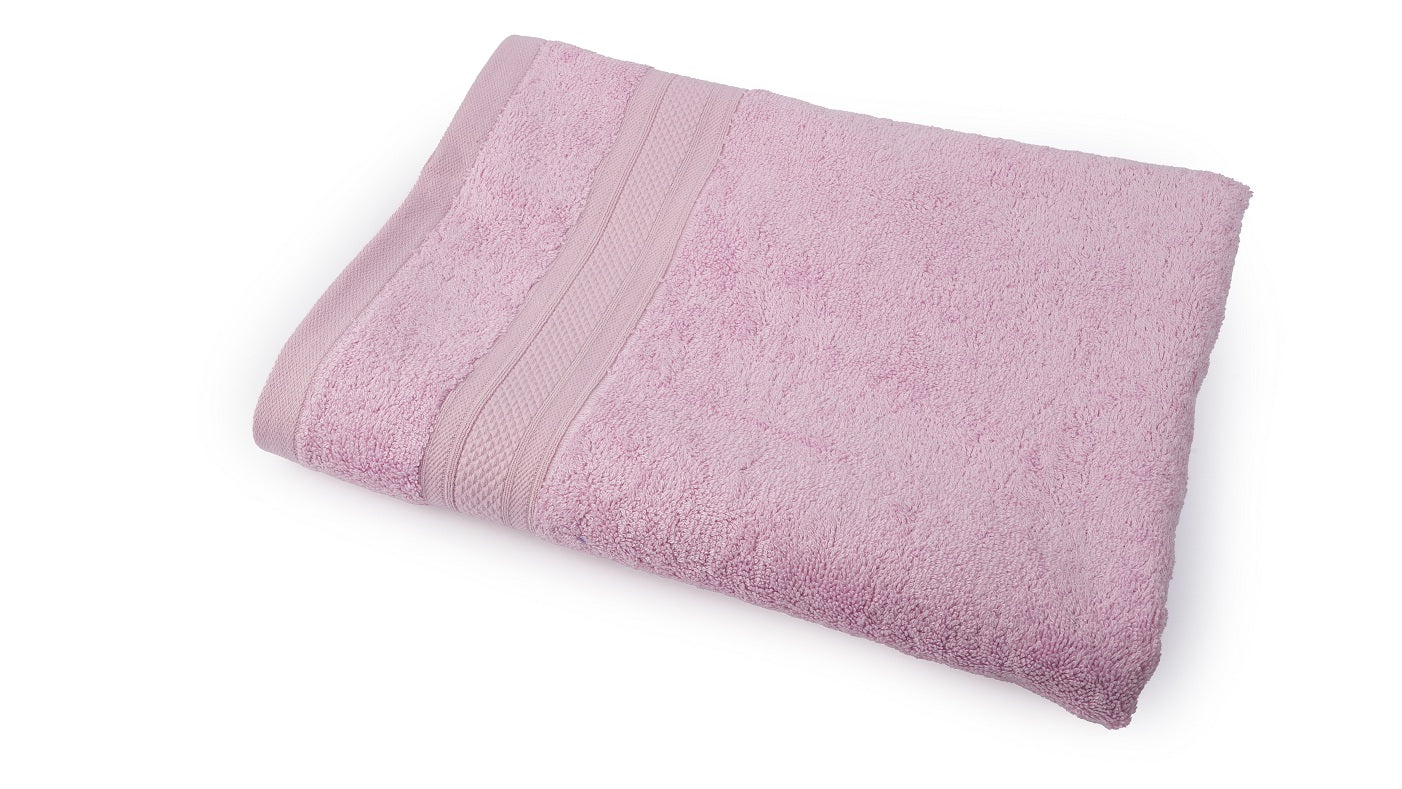 The Karira Collection - Bamboo Cotton Bath Towels And Hand Towels Set Of 2 (Light Pink)