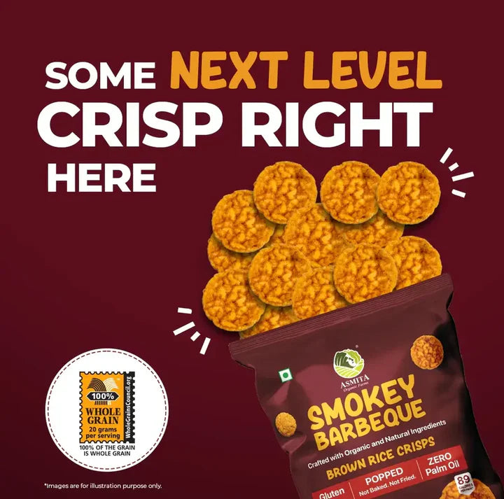 Brown rice Crisps, Smokey Barbeque