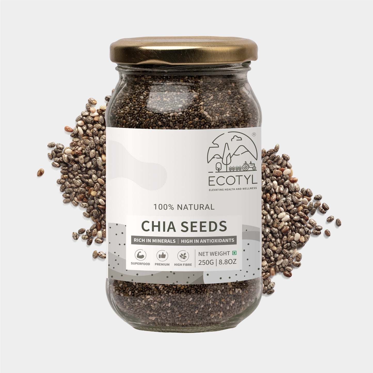 Chia Seeds | Raw | Rich in Antioxidants & Fibre | 250g